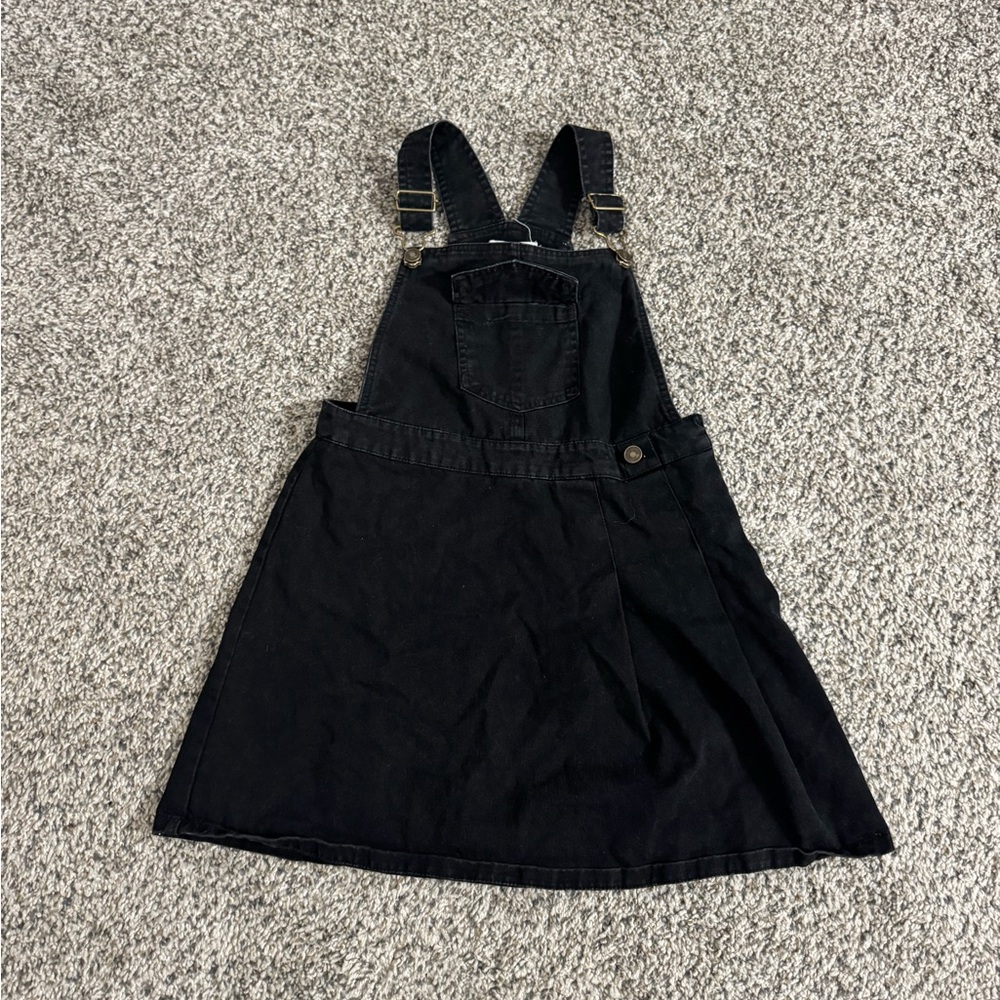 SOLD Black Kids Denim Overall Dress